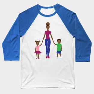 Mom with two kids Baseball T-Shirt